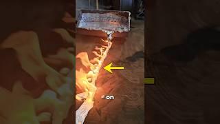 Why They Pour Molten Metal in Wood?? #youtubeshorts #woodwork #shortsfeed