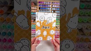 Coloring the ice cream bullet journal theme  #bujo #bulletjournal #asmr #journal #diy #coloring