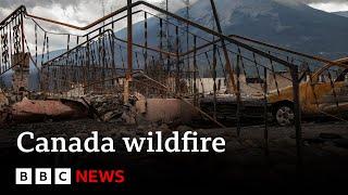 Historic Canadian tourist town Jasper left devastated after 100m wildfire | BBC News