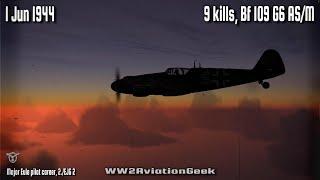 Bf 109 G6 AS/M: 9 kills, Night bomber intercept over Cherbourg | WW2 Air Combat Flight Sim