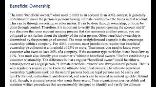 Beneficial Ownership Explained in under a couple minutes.