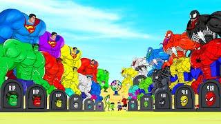 Rescue All SUPERHERO COLORS (HULK, SPIDERMAN, SUPERMAN, VENOM, SHE HULK) : Who Will Win ? - FUNNY