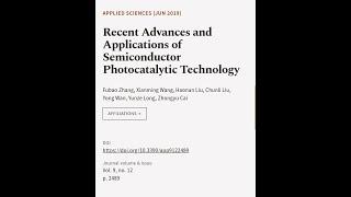 Recent Advances and Applications of Semiconductor Photocatalytic Technology | RTCL.TV