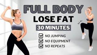 30 Min Full Body Fat Burn HIIT (NO JUMPING)Ab, Core, Arm, Back, Leg, Thigh & CardioALL STANDING