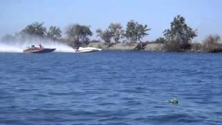 Mirage Outboard~vs~19 Daytona Jet Drag race