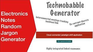 Electronics Notes Random Jargon / Gobbledegook Generator