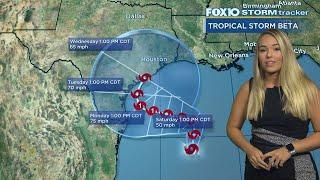 Tropical Storm Beta forms in the Gulf of Mexico