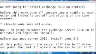 Exchange Server 2010 Installation Part 1 - with Windows Server 2012