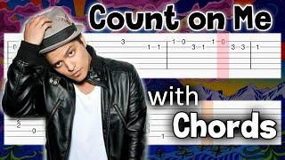 Bruno Mars - Count on Me - EASY Guitar tutorial (TAB) with Chords