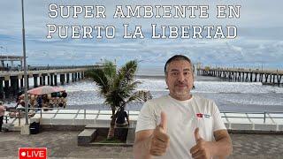 En vivo, Super ambiente en Puerto de La Libertad #elsalvador