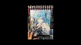 好可爱的初音未来！️  #手绘 #初音未来 #威思立马克笔#绘画#动漫人物#绘画教学#技巧教学