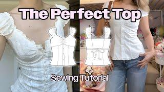 Sew a Cute Fitted Babydoll Blouse | Easy Coquette Top Sewing Tutorial₊˚ ・₊
