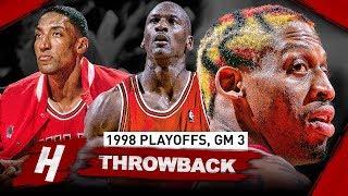 Michael Jordan, Scottie Pippen & Dennis Rodman Game 3 Highlights vs Nets 1998 Playoffs - EPIC