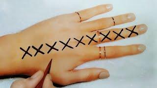 X Alphabet Mehndi Design For Back Hand | Very Easy Mehndi Trick