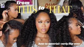 BE YOUR OWN HAIRDRESSER | HOW TO TUTORIAL CURLY FLIP OVER METHOD WITH CLIP INS | ft curls queen