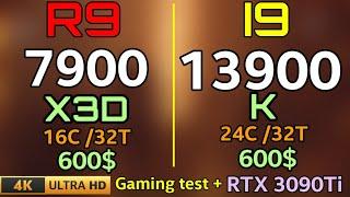 7900X3D VS I9 13900K 4K GAMING BENCHMARKS + RTX 3090TI the best high end gaming processor in 2023