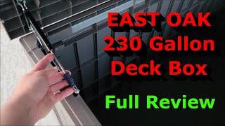 EAST OAK 230 Gallon Large Deck Box - Assemble and Full Review