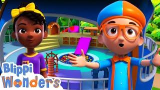 Blippi & Meekah Visit the Ultimate Playground | Blippi Wonders Cartoon Adventures | Moonbug Kids