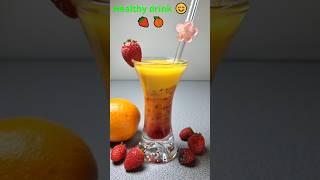 Refreshing Strawberry Orange Mocktail Easy Summer Drink Recipe Healthy Mocktail #shorts