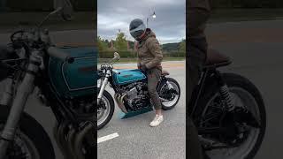 Beautiful Honda CB750 cafe racer with gsxr front fork swap, yoshimura exhaust and much more!