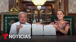 AMLO firma la reforma judicial de México en presencia de Sheinbaum | Noticias Telemundo