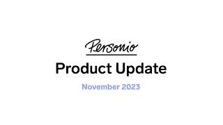 Personio Product Update - Webinar November 2023