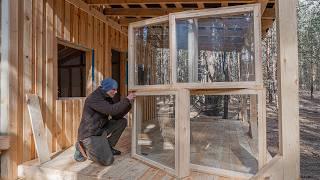 Building 4 Windows for My Off-Grid Forest Cabin | Quiet Woodworking Day