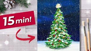 Easy Acrylic Painting for Beginners | Christmas Tree