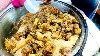 Kabuli Pulao recipe in Kabul Afghanistan | Giant meat rice prepared | Afghanistan street food