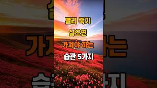 70만뷰 빨리 죽기 싫으면 가져야 하는 습관 5가지 #지혜 #좋은글 #인생조언 #명언