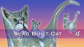 Creating a Slab Built Cat | Raku Clay Sculpting | Hand Build | Home Clay Project