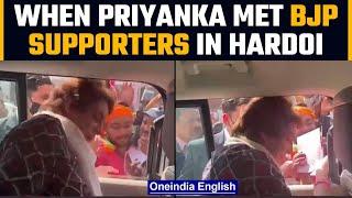 Priyanka Gandhi Vadra  distribute Congress’s merchandise to BJP supporters, Watch |Oneindia News