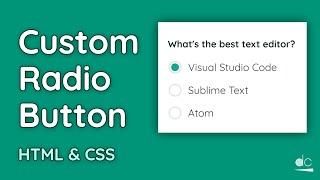 How to Create a Custom Radio Button - HTML & CSS Tutorial