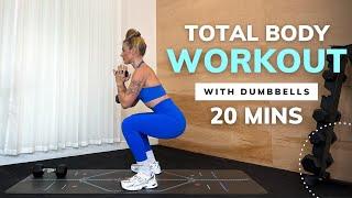 20 minute TOTAL BODY WORKOUT with dumbbells.. Ashley Freeman