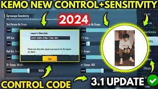 (2024) KemO New 3.1 Sensitivity Settings/ KemO New Control Code | BGMI/PUBG MOBILE