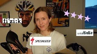 Testing top-rated cycling saddles for women (Fizik, Specialized, selleItalia)