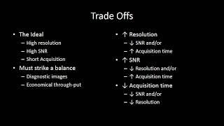 MR Physics 6 -  Trade offs