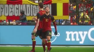 simulación en PES2018 México vs Bélgica amistoso internacional