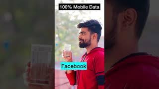 Mobile Data Usage  Facebook vs Whatsapp vs Instagram vs Youtube shorts #dushyantkukreja #shorts