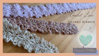 Crochet Shabby Double Sided Flower Lace Ribbon Slow Tutorial
