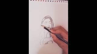 #girlsketch #cutegirl ] Hareem rashid sketch / beginner/Hadia Artistry