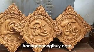 Tranh gỗ Phúc Lộc Thọ treo tường - Mẫu chữ thư pháp đẹp