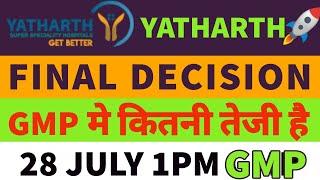 yatharth hospital ipo gmp todayyatharth hospital ipo final decisionYatharth hospital ipo gmpApply