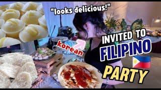 Korean Family Joins Filipino Neighborhood Party ️ | Surprising Gift & Food Trip!
