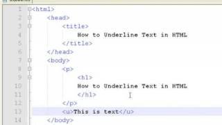 How to Create Web Pages Using HTML : How to Underline Text in HTML