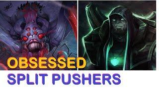 Yorick vs. Broodmother: A comparison of the SPLIT PUSHER roles from League of Legends, and Dota 2.