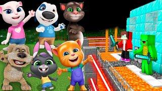 TALKING TOM and Friends vs Security House in Minecraft Maizen JJ and Mikey