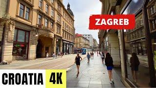 CROATIA  [4K] ZAGREB — Walking Tour