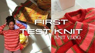 first TEST KNIT| Shortcake Sweater by Jaime Creates| chatty KNIT project vlog