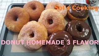 SOFT AND FLUFFY DONUT  RECIPE || Homemade 3 Flavors